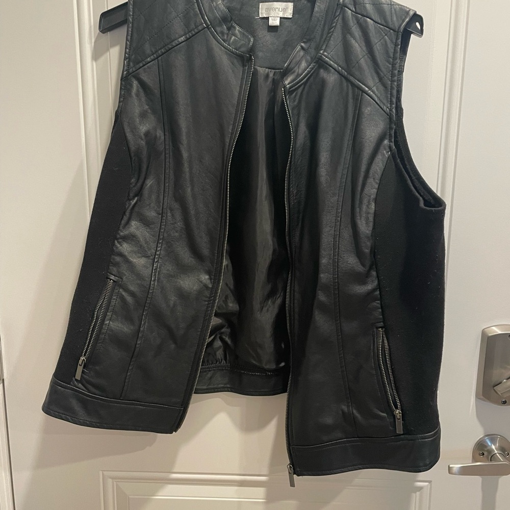 Black Leather Vest by Avenue